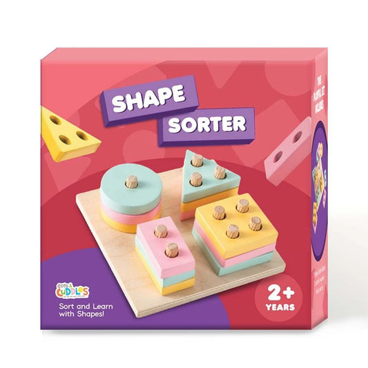 Wooden Shape Sorter Toy for Toddlers (2+ Year Old)
