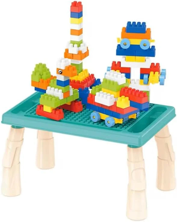 100 Pcs Building Blocks Table Set for Kids | Activity Table with Bricks for Boys & Girls Age 3+