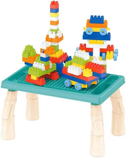100 Pcs Building Blocks Table Set for Kids | Activity Table with Bricks for Boys & Girls Age 3+