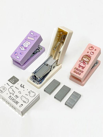 Whimsical Delight: Cartoon Graphic Stapler & Staple Set