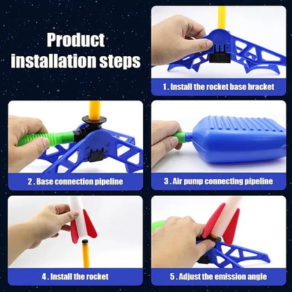 Rocket Launcher Set with Foam Rockets for Kids