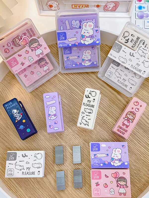 Whimsical Delight: Cartoon Graphic Stapler & Staple Set