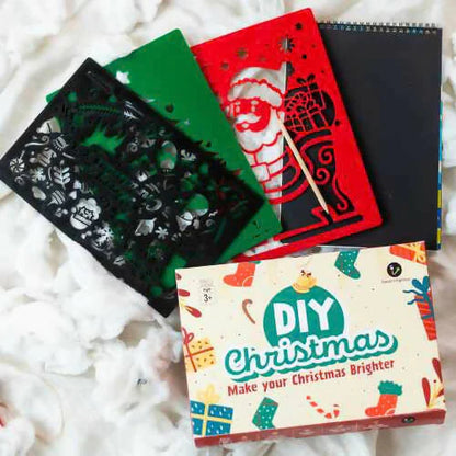 Set of Three Chritmas Stencil with Scratch Paper