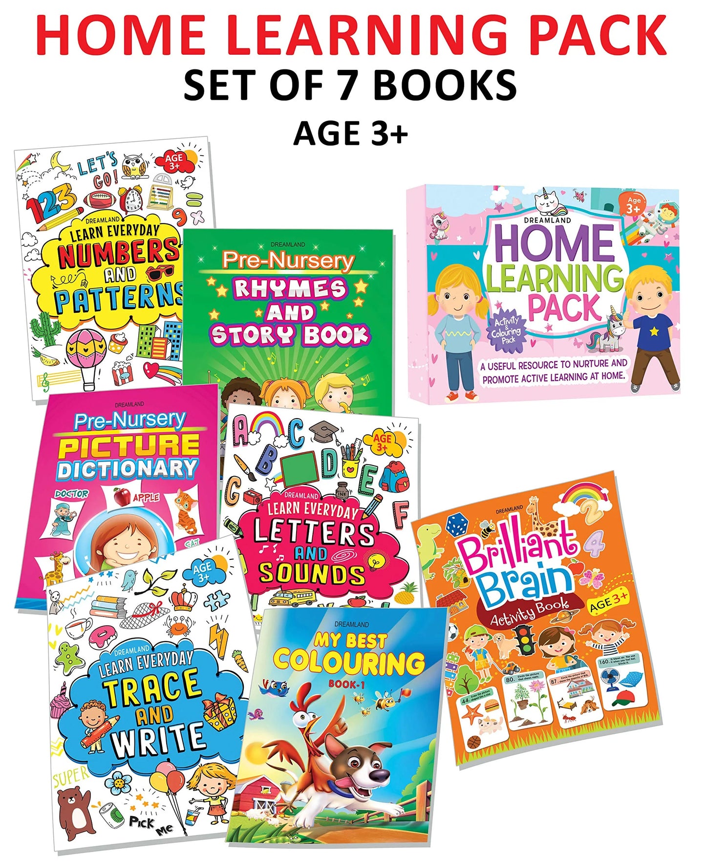 An Amazing Set of Home Learning Books For Kids Age 3+ (Pack of 7)