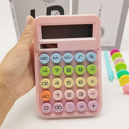 Pastel Color 12-Digit Mechanical Calculator