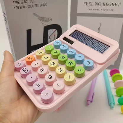 Pastel Color 12-Digit Mechanical Calculator