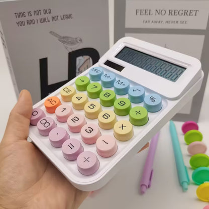 Pastel Color 12-Digit Mechanical Calculator