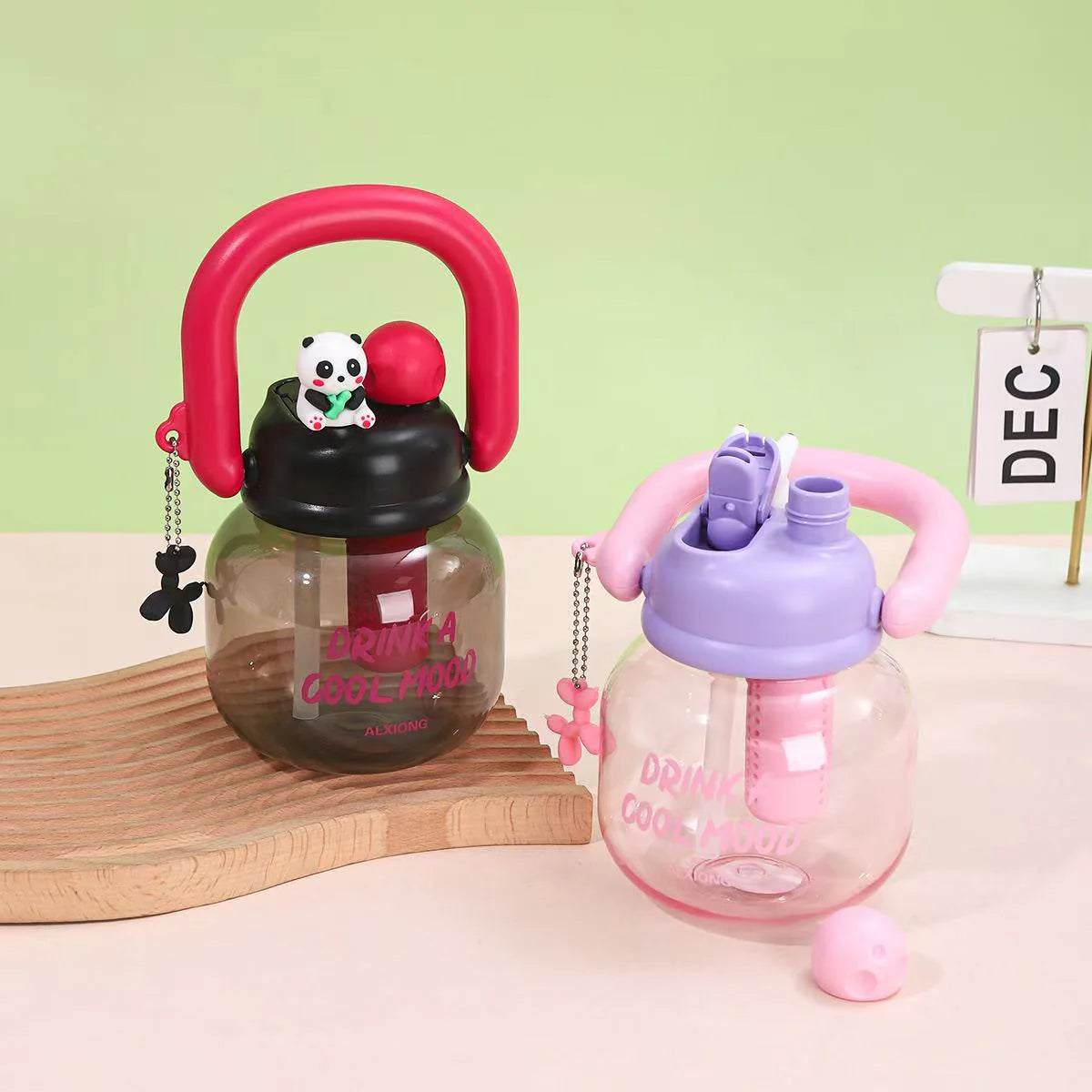 Panda Theme 800 ml Kids Cute Water Bottle With Handle