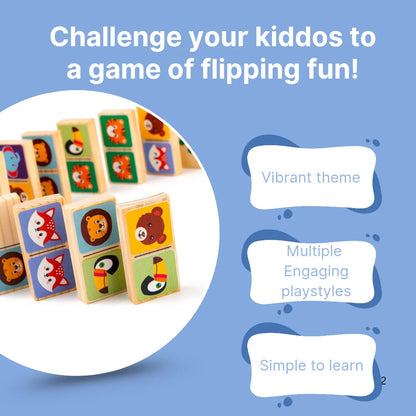 Wooden Animal Faces Dominoes for kids