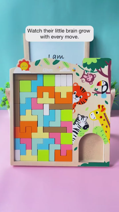 Wooden Tetris Board for Kids