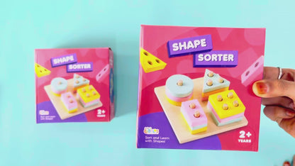 Wooden Shape Sorter Toy for Toddlers (2+ Year Old)