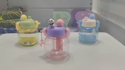 Panda Theme 800 ml Kids Cute Water Bottle With Handle