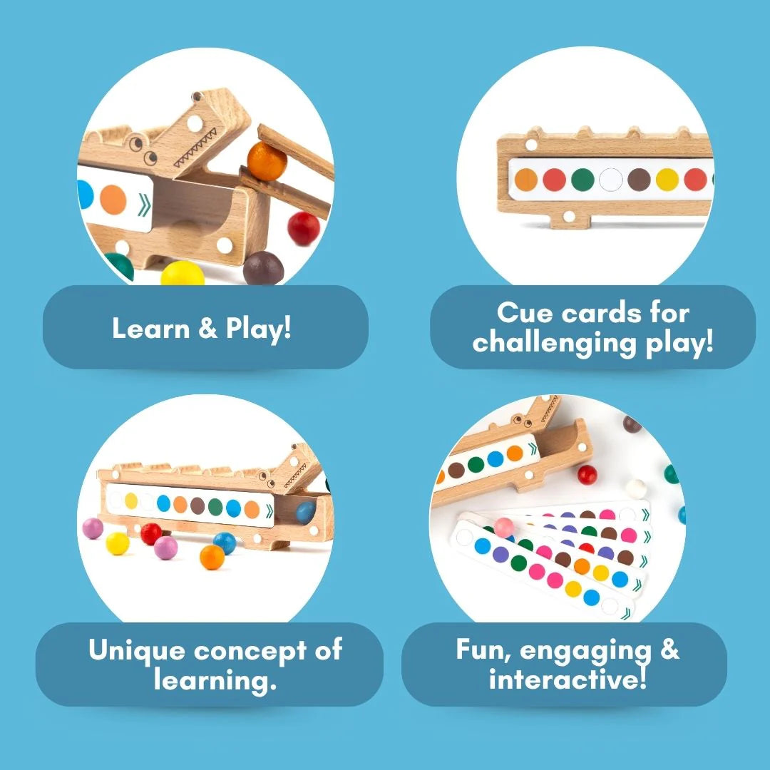 Wooden Crocodile Snap N Sort Toy