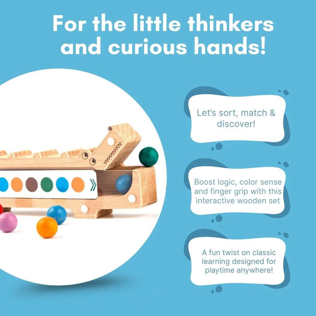 Wooden Crocodile Snap N Sort Toy