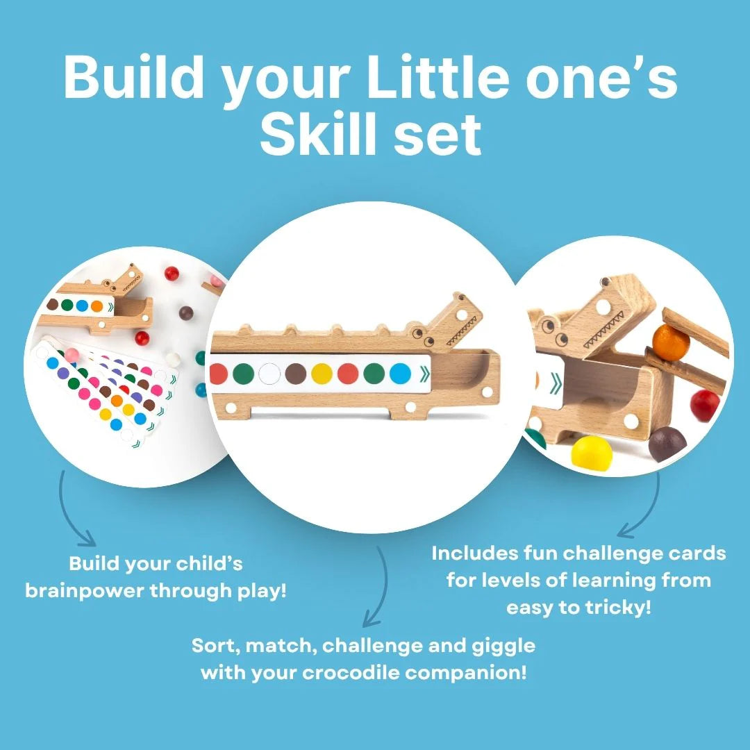 Wooden Crocodile Snap N Sort Toy