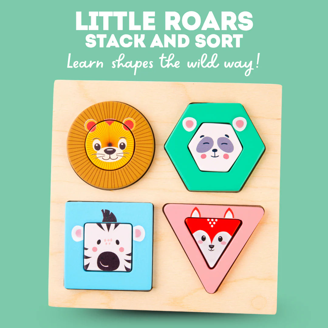 Wooden Animal Design Stack and Sort (Little Roars)