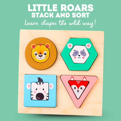 Wooden Animal Design Stack and Sort (Little Roars)