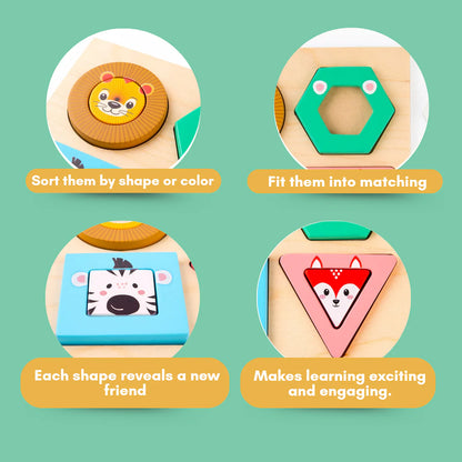 Wooden Animal Design Stack and Sort (Little Roars)