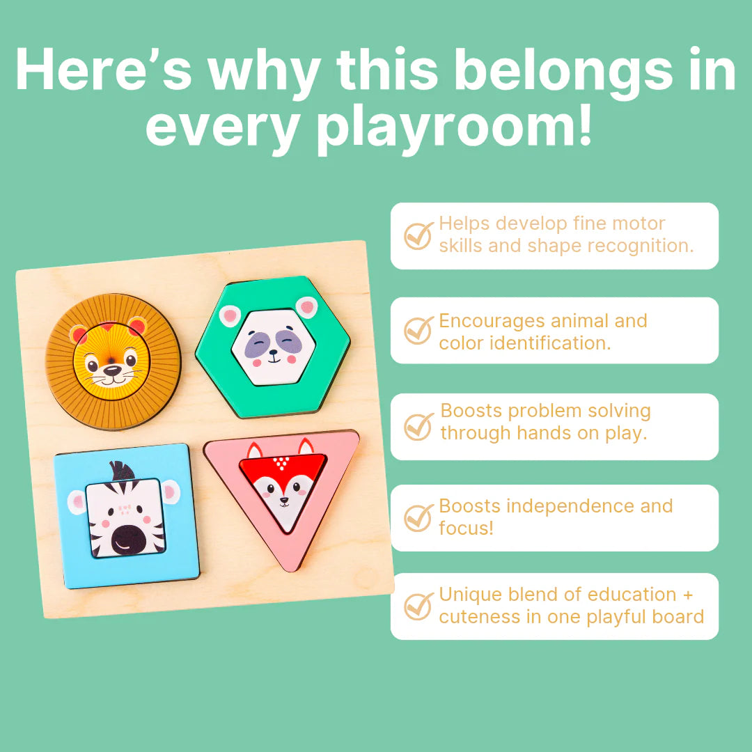 Wooden Animal Design Stack and Sort (Little Roars)