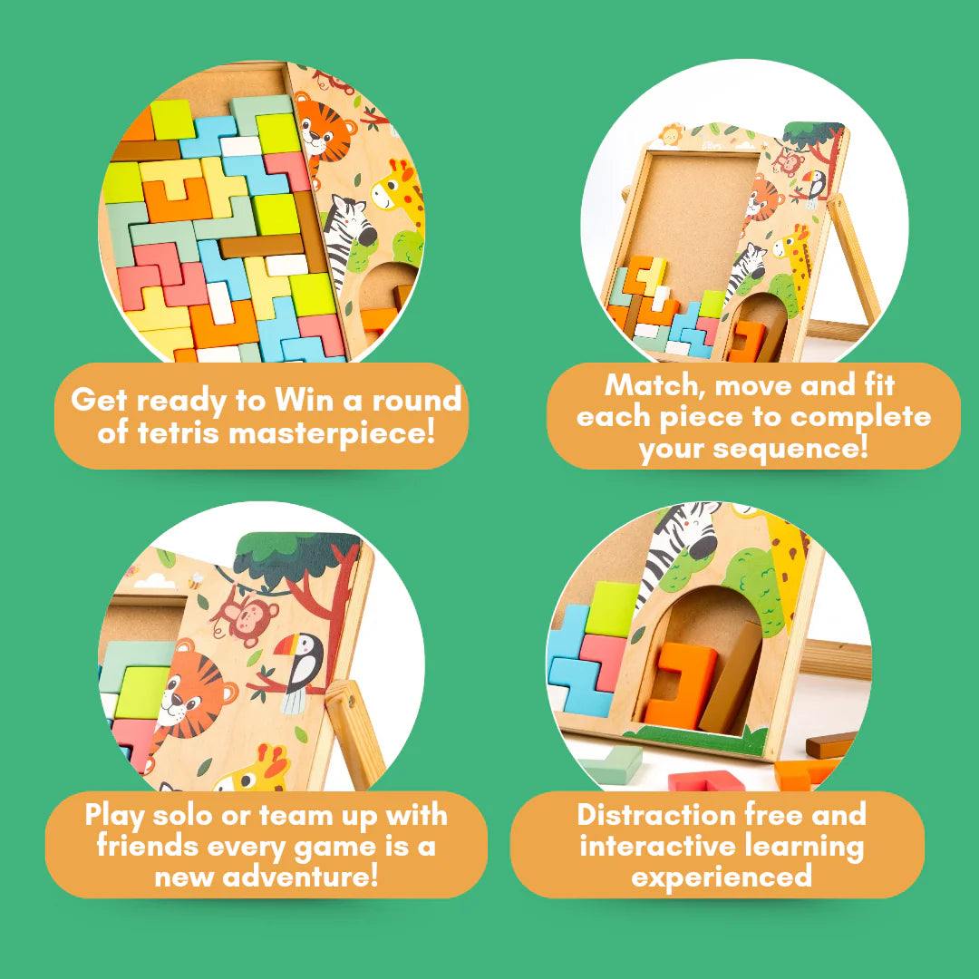 Wooden Tetris Board for Kids