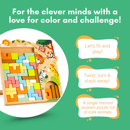 Wooden Tetris Board for Kids