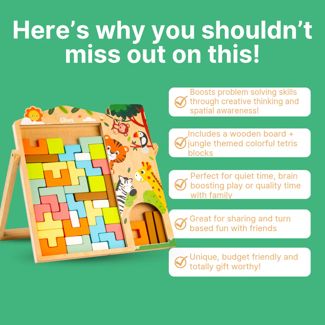 Wooden Tetris Board for Kids