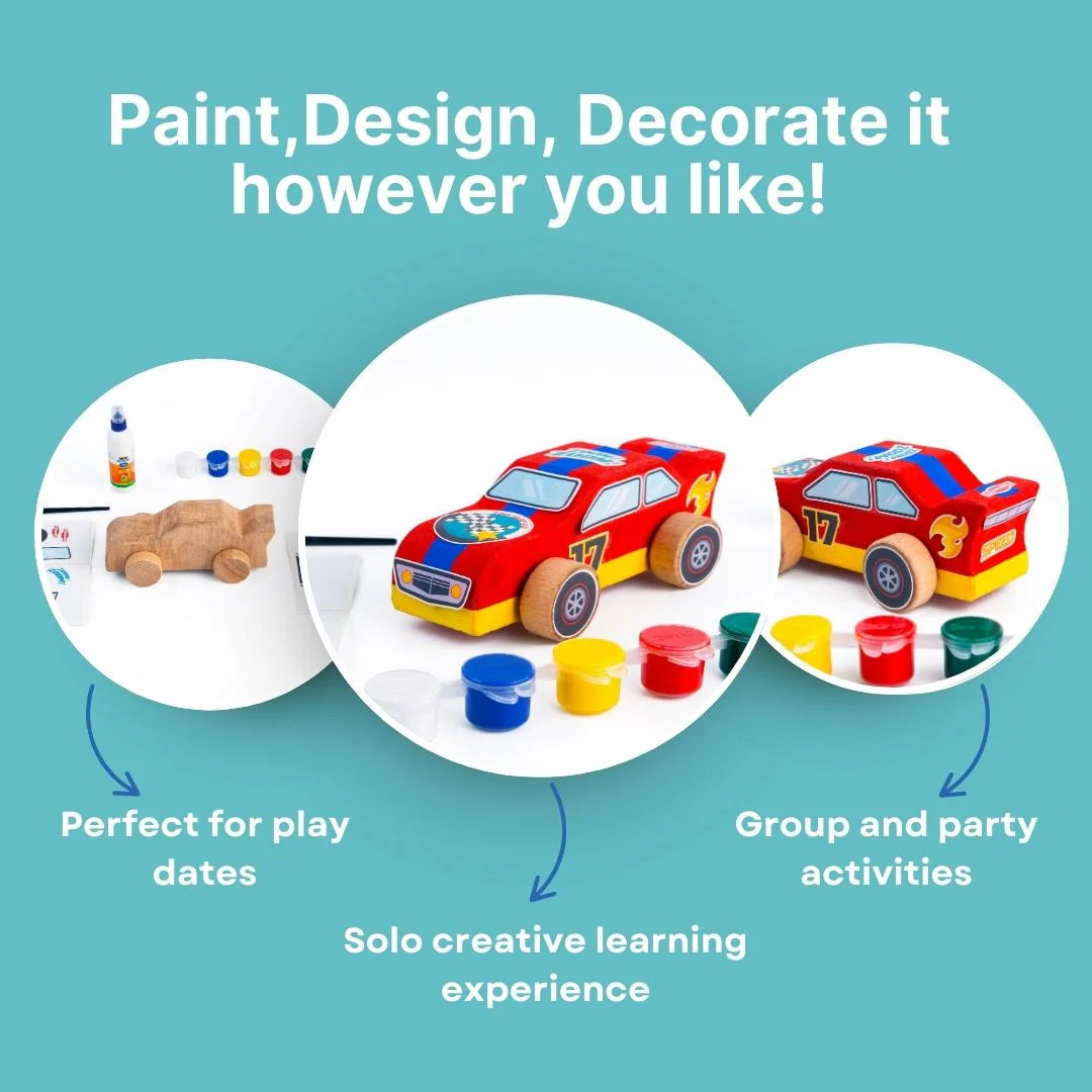 Wooden Diy Car for Kids Age 3+