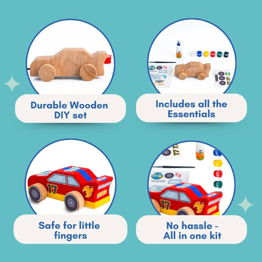 Wooden Diy Car for Kids Age 3+