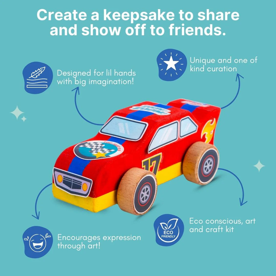 Wooden Diy Car for Kids Age 3+