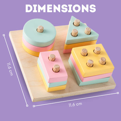 Wooden Shape Sorter Toy for Toddlers (2+ Year Old)